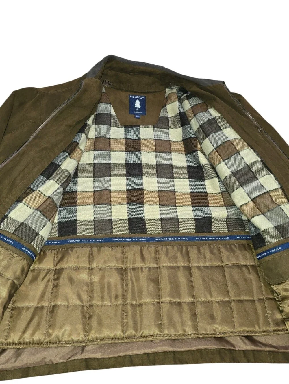 Roundtree & Yorke Brown Suede Leather Field Jacket